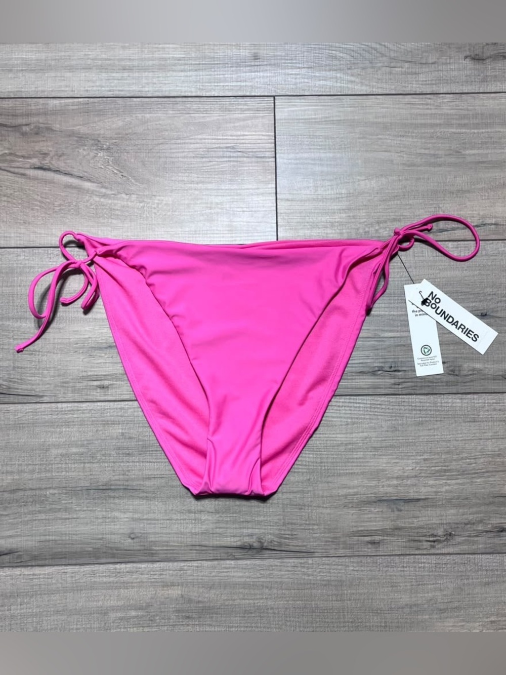 No Boundaries Juniors Cheeky High Leg Side Tie Bikini Bottom XL (16-18) Pink